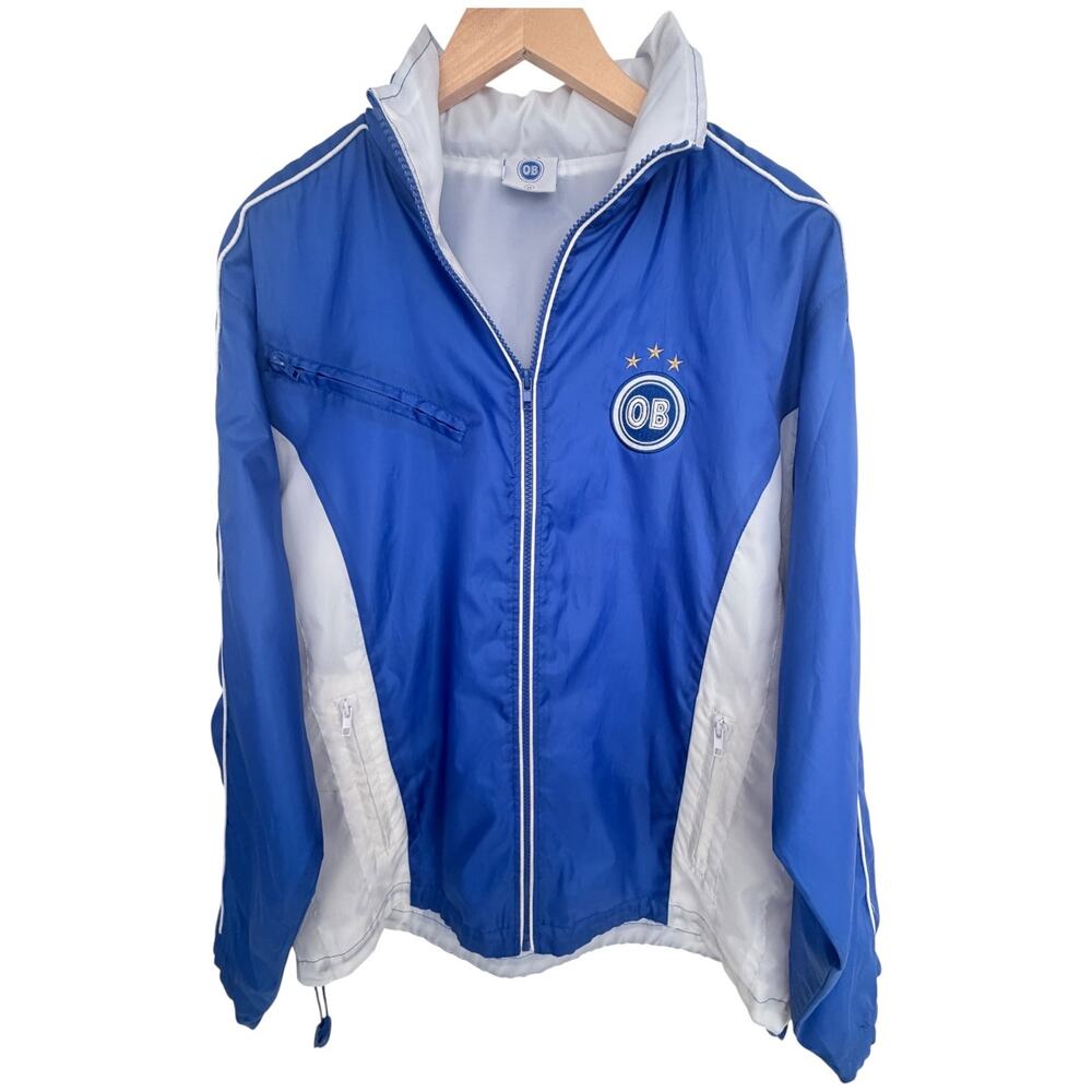 OB Track Jacket Mens XL Blue Full Zip Lightweight Athletic Streetwear